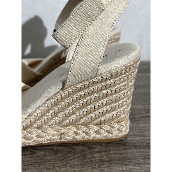 Toms Marisela Wedge Sandals Natural Slubby Woven Size 11 - Picture 2 of 16